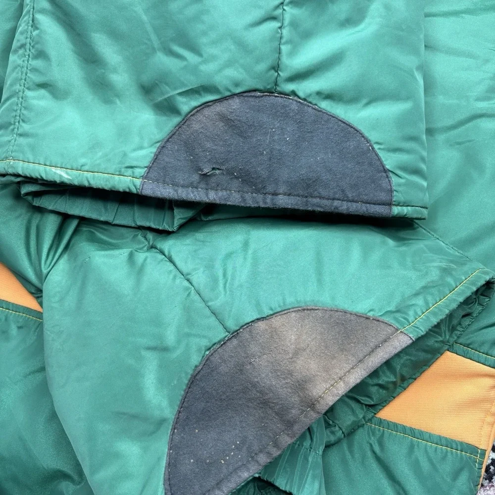 Beconta Men's Medium Green Orange Two Piece Coat Jacket 60s 70s‎ Snow Bib VTG